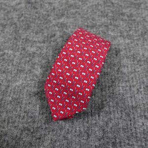 Vineyard Vines Silk Tie Mens Red Ski Goggles Print Neck Tie USA Made 58L 3.25w